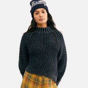 Free People Sweetheart Sweater Size S Black